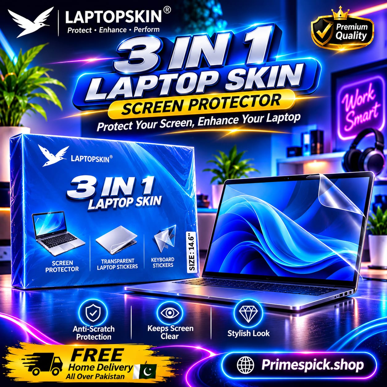 ๐ป LAPTOPSKIN 3-IN-1 LAPTOP SKIN โจ