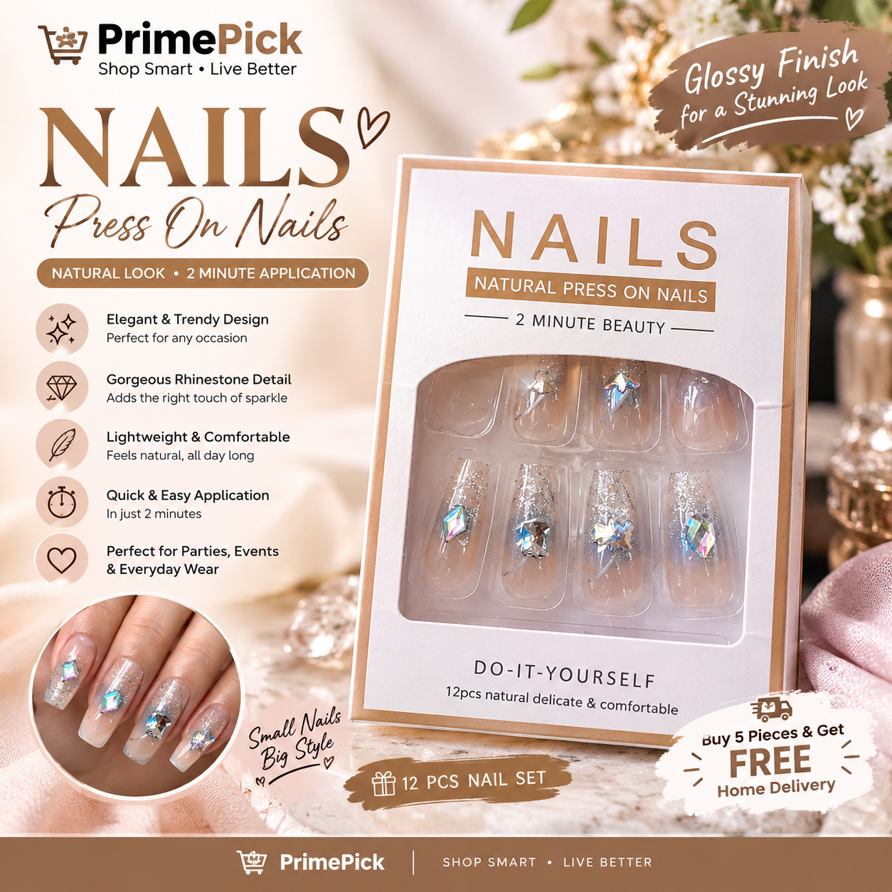 π
β¨ Glitter Press-On Nails β¨π